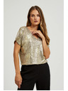 Moodo Златист топ с къс ръкав