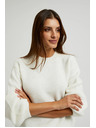 Moodo Бял пуловер с балонени ръкави