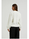 Moodo Бял пуловер с балонени ръкави