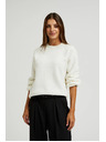 Moodo Бял пуловер с балонени ръкави