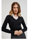 Moodo Черен дамски топ с дълъг ръкав