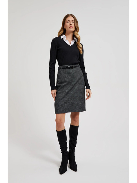 Moodo Черен дамски топ с дълъг ръкав