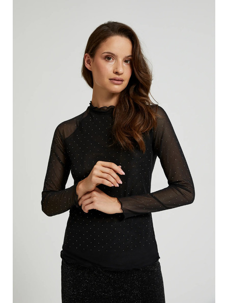 Moodo Черно поло с дълъг ръкав