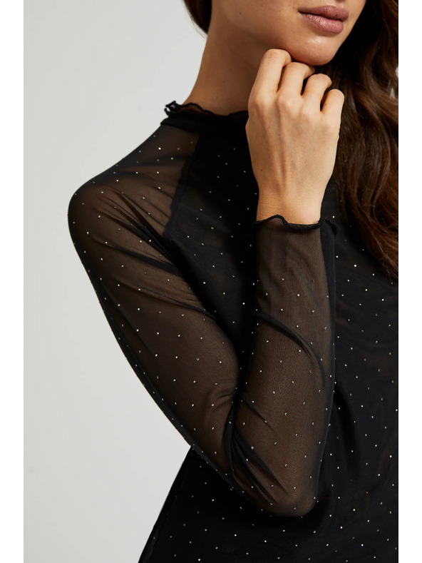 Moodo Черно поло с дълъг ръкав