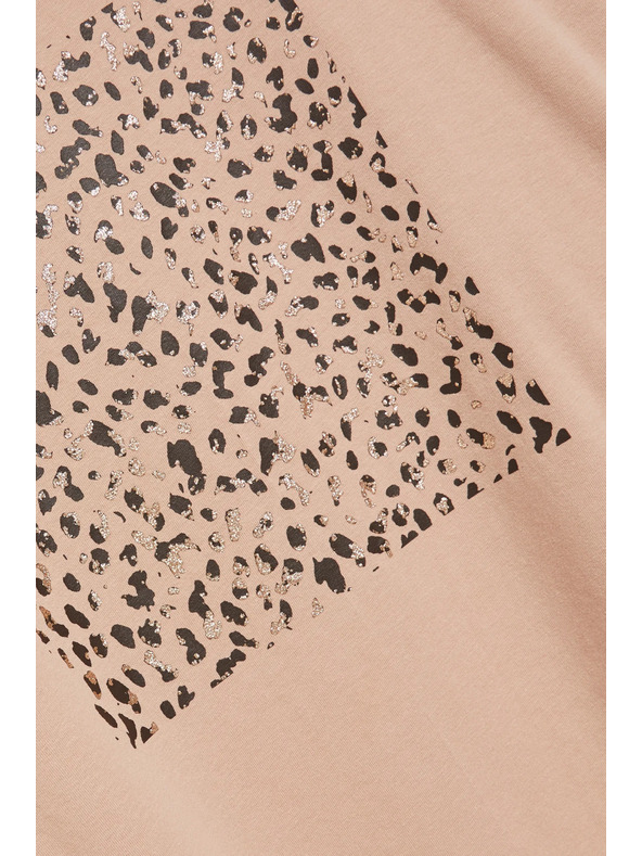 Moodo Светлокафяв дамски топ с дълъг ръкав