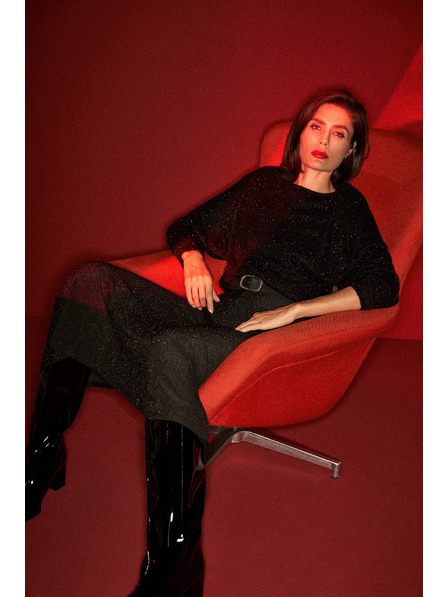 Moodo Черен топ с дълъг ръкав