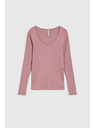 Moodo Пудрово розов дамски топ с дълъг ръкав