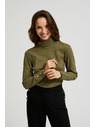 Moodo Светлооливков дамски топ с дълъг ръкав