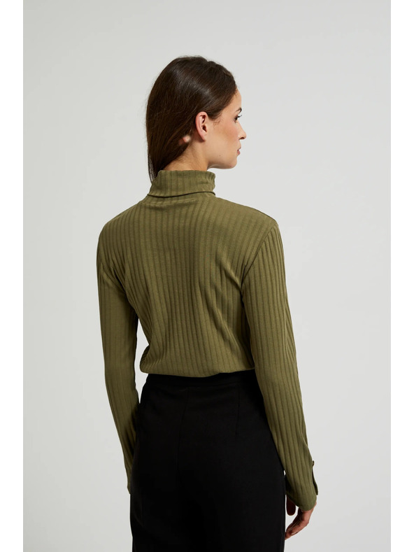 Moodo Светлооливков дамски топ с дълъг ръкав