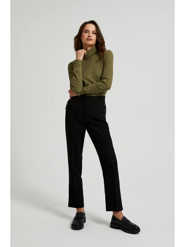 Moodo Светлооливков дамски топ с дълъг ръкав