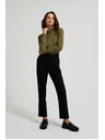 Moodo Светлооливков дамски топ с дълъг ръкав