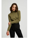 Moodo Светлооливков дамски топ с дълъг ръкав