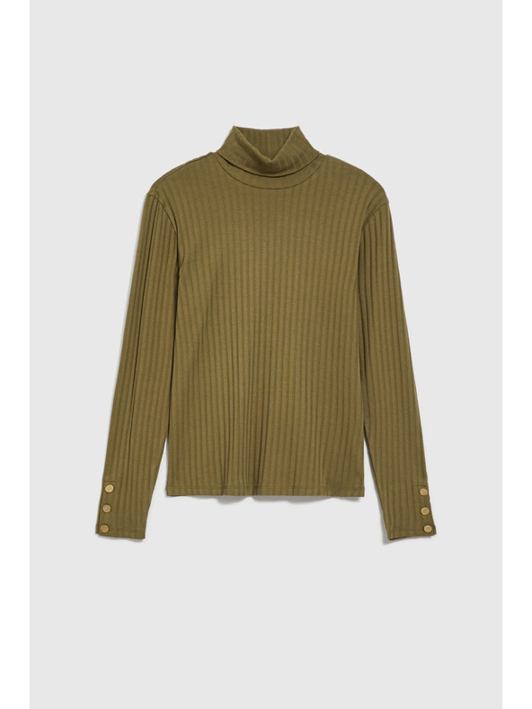 Moodo Светлооливков дамски топ с дълъг ръкав