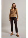 Moodo Бежов дамски топ с дълъг ръкав