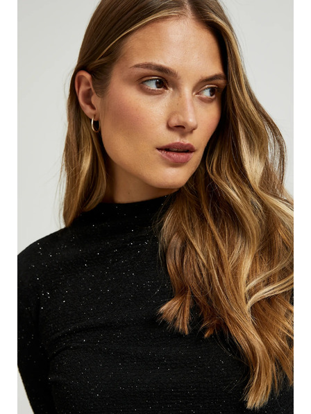 Moodo Черен дамски топ с дълъг ръкав