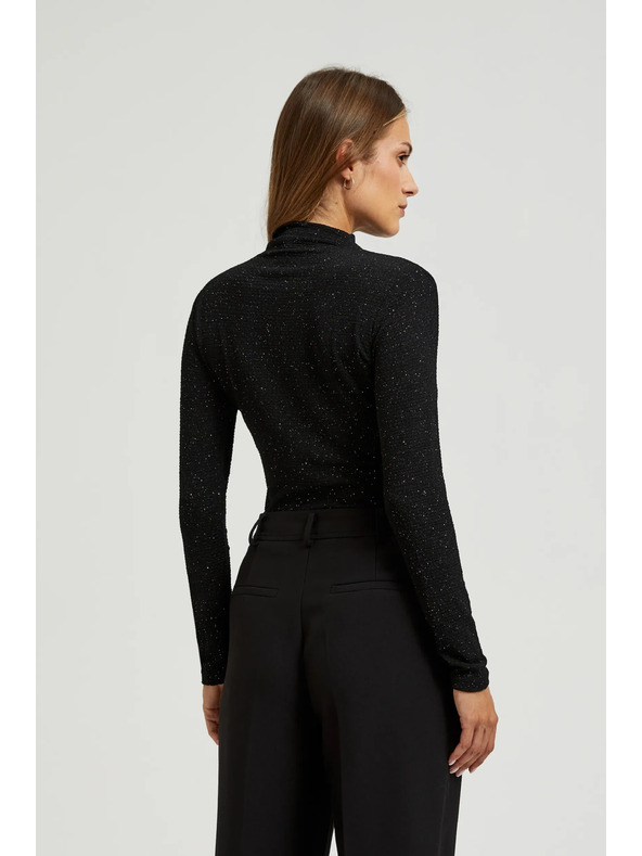 Moodo Черен дамски топ с дълъг ръкав