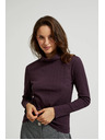 Moodo Тъмновиолетов дамски топ с дълъг ръкав