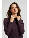 Moodo Тъмновиолетов дамски топ с дълъг ръкав
