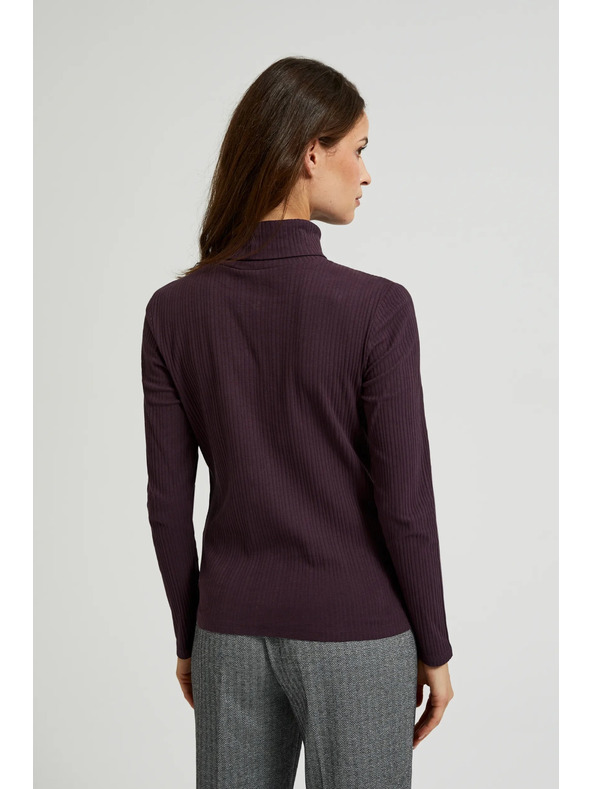 Moodo Тъмновиолетов дамски топ с дълъг ръкав