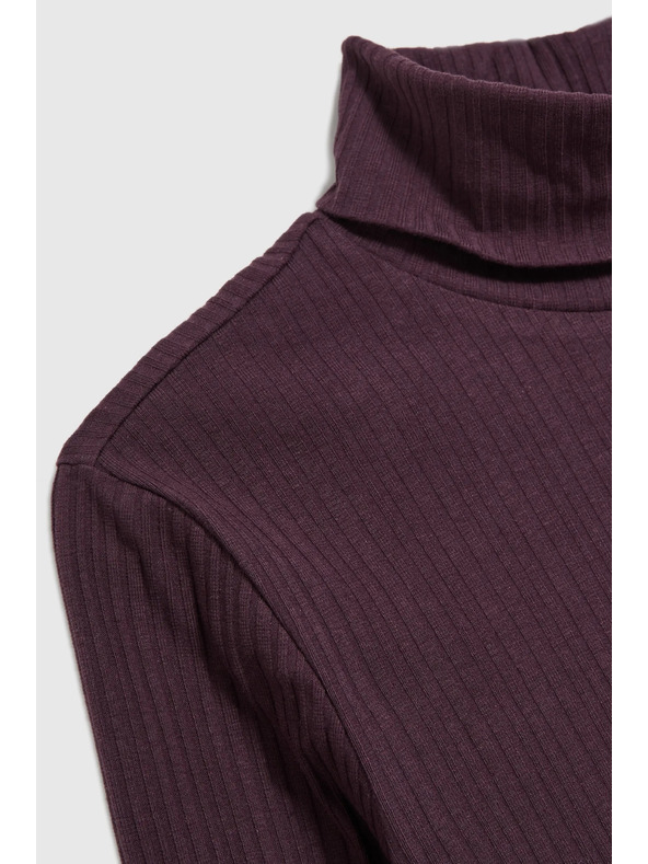 Moodo Тъмновиолетов дамски топ с дълъг ръкав