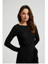 Moodo Черен дамски топ с дълъг ръкав