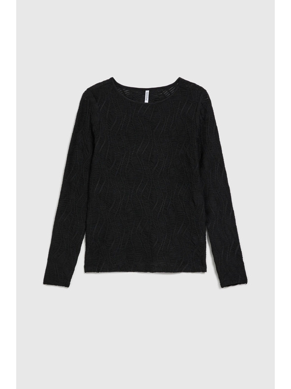 Moodo Черен дамски топ с дълъг ръкав