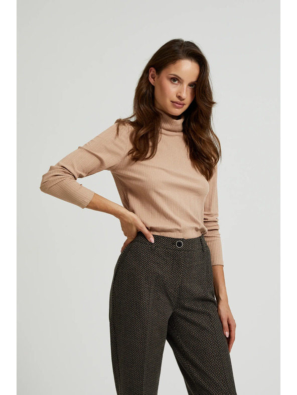 Moodo Кафяв дамски топ с дълъг ръкав