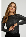 Moodo Черен лъскав топ с дълъг ръкав