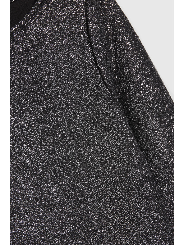 Moodo Черен лъскав топ с дълъг ръкав