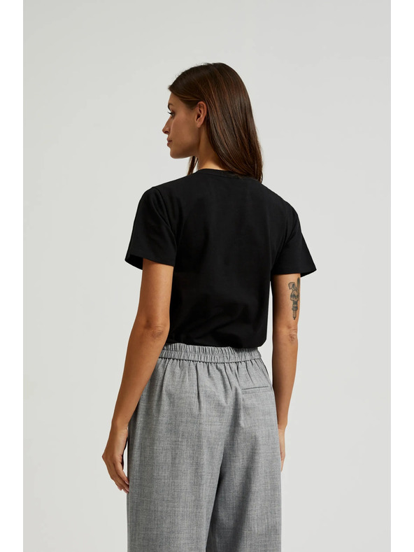 Moodo Черна тениска с къс ръкав