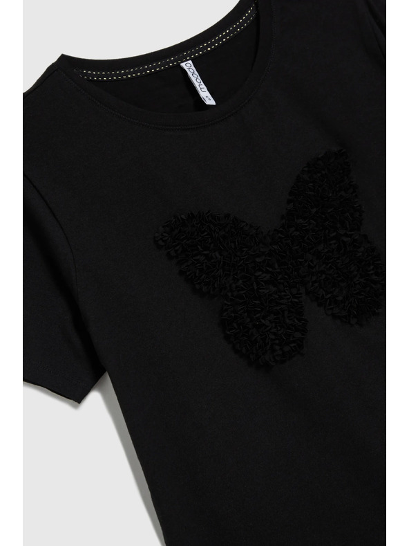 Moodo Черна тениска с къс ръкав