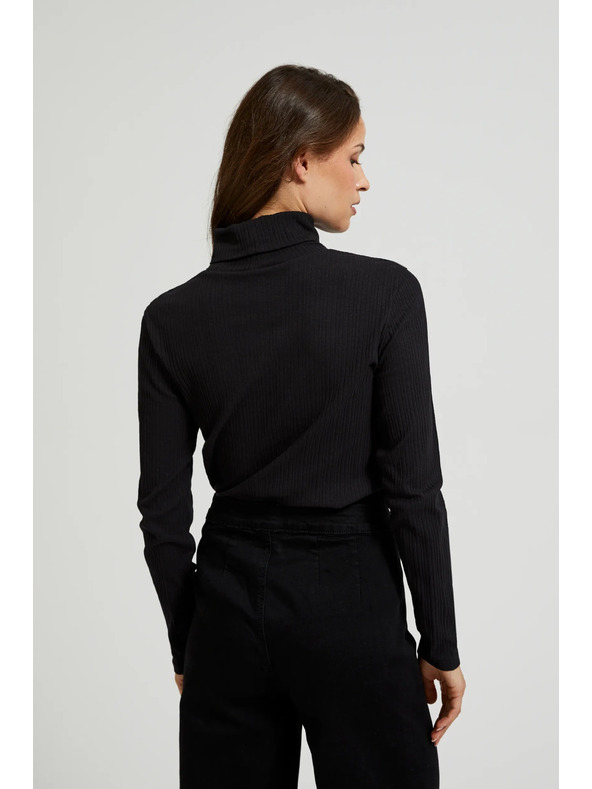 Moodo Черен дамски топ с дълъг ръкав