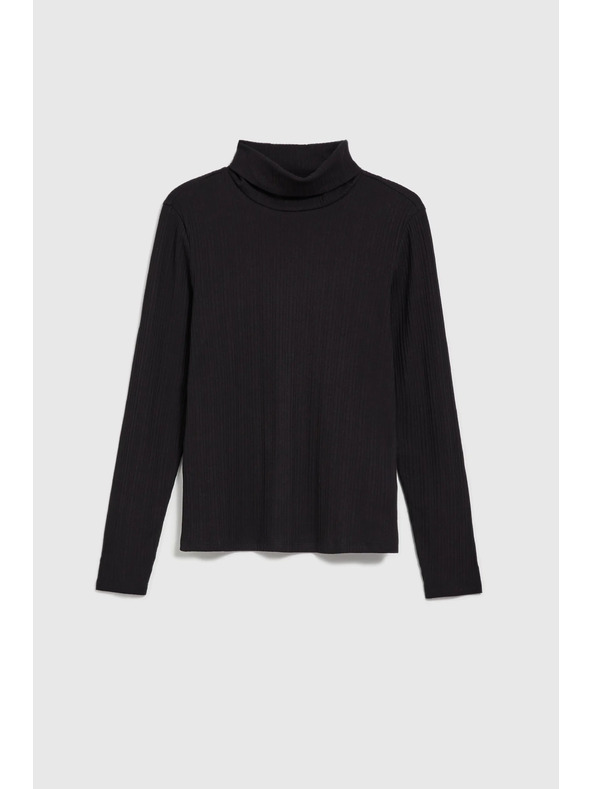 Moodo Черен дамски топ с дълъг ръкав