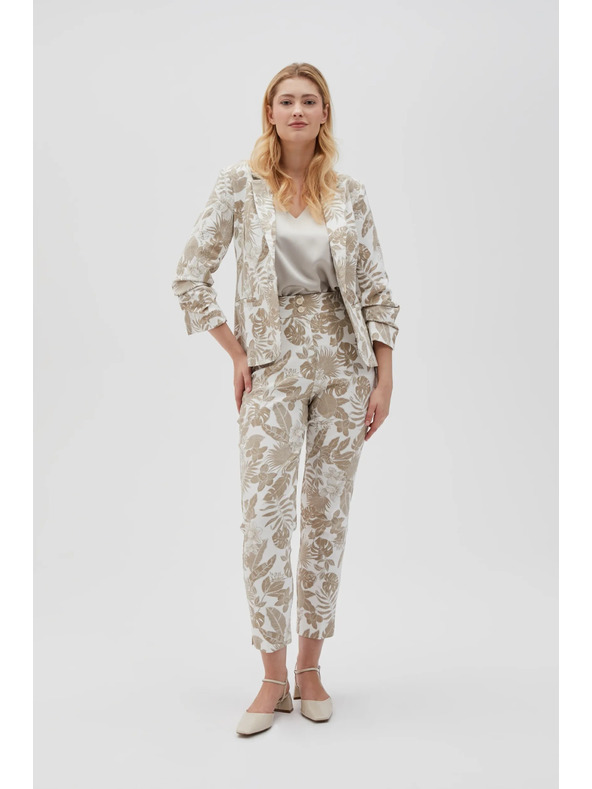 Moodo Бели дамски цветни панталони Moodo