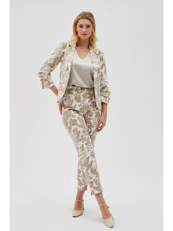 Moodo Бели дамски цветни панталони Moodo