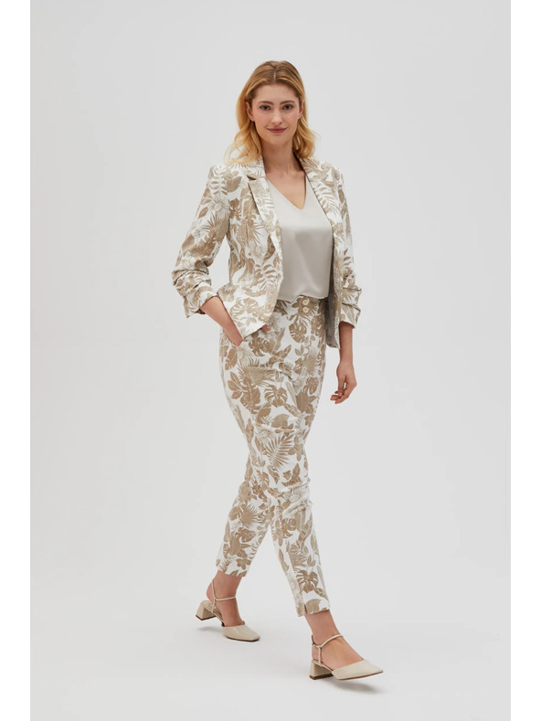 Moodo Бели дамски цветни панталони Moodo