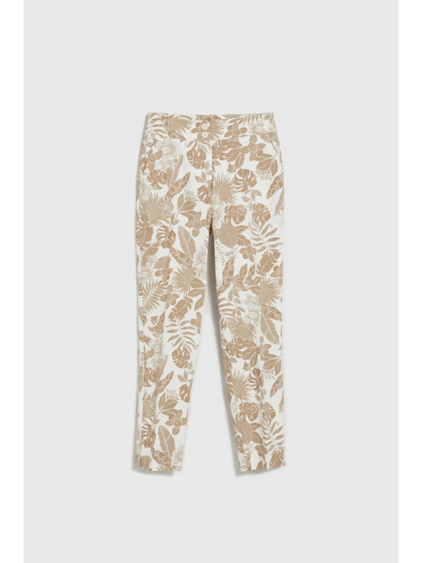 Moodo Бели дамски цветни панталони Moodo