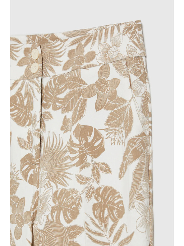 Moodo Бели дамски цветни панталони Moodo