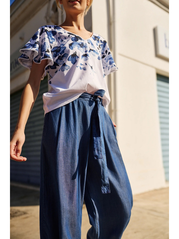 Moodo Сини свободни дамски панталони Moodo