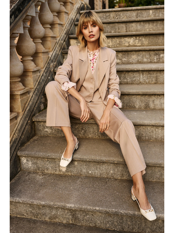 Moodo Бежови официални дамски панталони Moodo