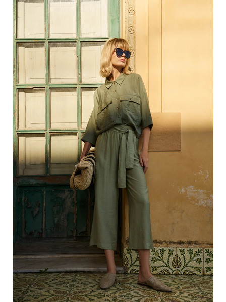 Moodo Маслинени дамски панталони Moodo