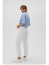 Moodo Бял дамски панталон с колан Moodo