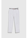 Moodo Бял дамски панталон с колан Moodo