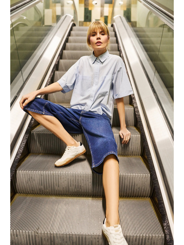 Moodo Сини дамски дънкови шорти Moodo