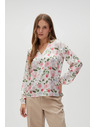 Moodo Бяла дамска цветна блуза Moodo