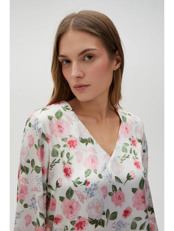 Moodo Бяла дамска цветна блуза Moodo