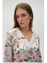 Moodo Бяла дамска цветна блуза Moodo