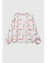 Moodo Бяла дамска цветна блуза Moodo