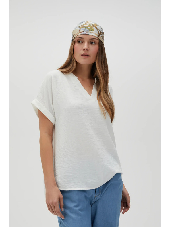 Moodo Бяла дамска блуза Moodo