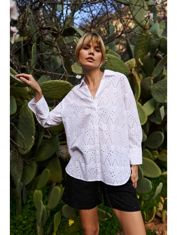 Moodo Бяла дамска риза Madeira Moodo